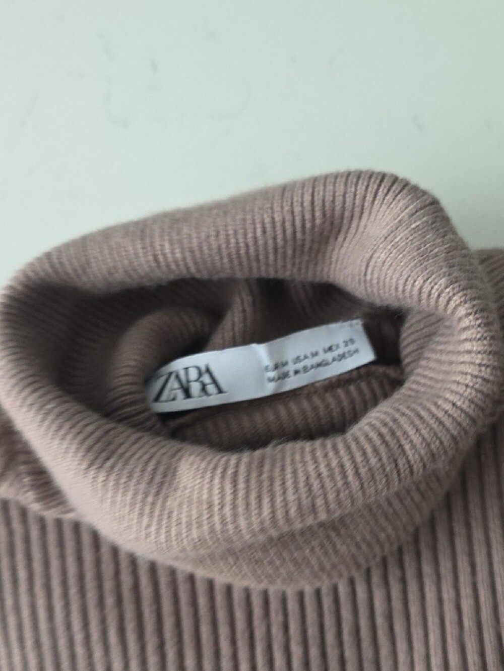 Zara Ribbed Turtleneck Crop Sweater - Mauve Pink - Picture 8 of 13